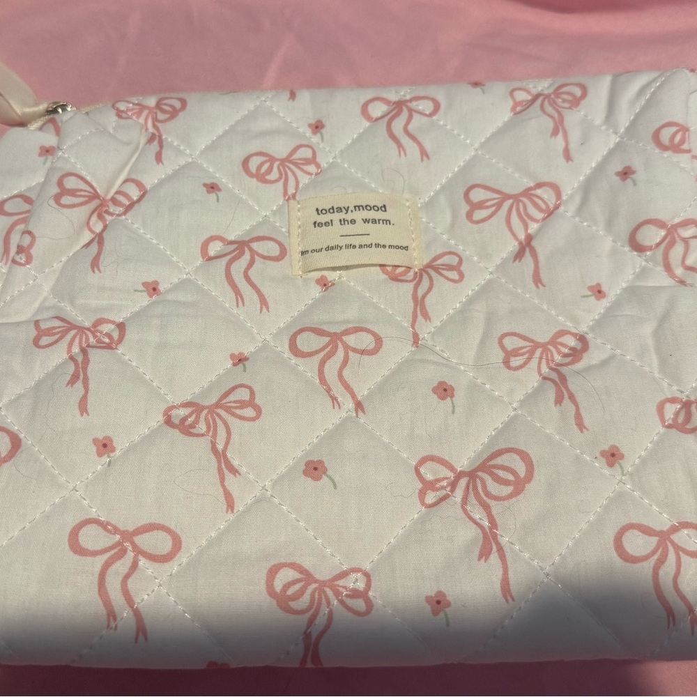 Pink bow makeup bag from a Boutique and